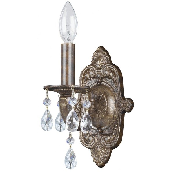 Paris Market 1 Light Clear Crystal Bronze Sconce