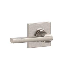 Schlage F10 LAT 619 COL Collins Trim Latitude Hall and Closet Lever, Satin Nickel