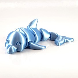 3D Printed Articulating Dolphin - Home Decor Ornaments Glossy - Color: Gold