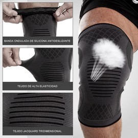 DQST - 1 Par de Rodilleras Deportivas, Rodilleras Elásticas Antideslizantes, Protege tus Rodillas，Adecuado para Voleibol, Baloncesto, GYM, Correr, Ciclismo de Montaña, Deportes Al Aire Libre, etc