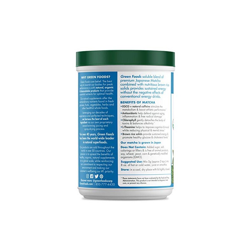 Green Foods Matcha Green Tea, 11 Ounce