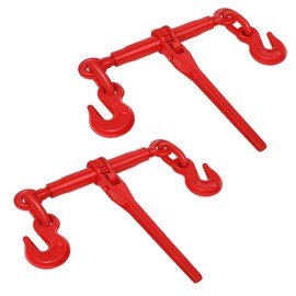 2 Pack 13000LBS Ratchet Chain Load Binders, 1/2 to 5/8" Load Binder with 2 Grab Hooks, Chain Binder Breaking Strength up to 46000LBS, Ratchet Binder for Truck, Tie Down, Hauling, Towing