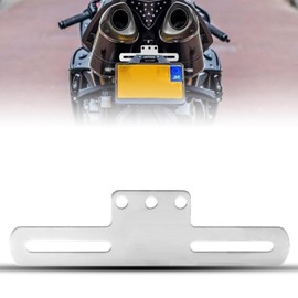 Biqing Motorcycle License Plate Bracket,universal motorcycle plate holder Used for Trailers, Trucks, Cars, Motorcycles Silver