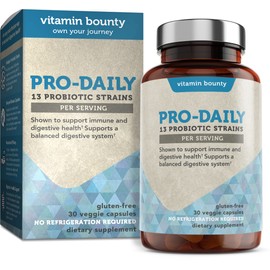 Vitamin Bounty Pro-Daily Probiotic 5 Billion CFU - 13 Strains with Lactobacillus Acidophilus & Bifidobacterium for Digestive Health - Probiotics for Men & Women Gut Health Support