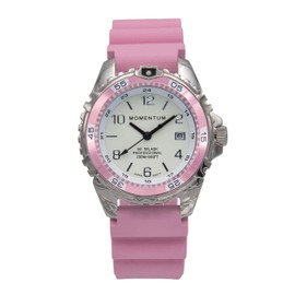 MOMENTUM Unisex M1 Splash Watch | 200m / 660 ft Water Resistant | Rotating Dive Bezel (Sapphire Crystal, Pink | Pink Twist Rubber)