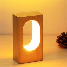 AIEHOUSE LED Wood Desk Ambience Light, Bedroom Bedside Night Light, Dimmable Led Lighting, Creative Home Decor Table lamp
