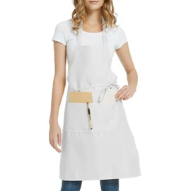 4sold 100% Cotton Unisex Adjustable Bib Apron with 2 Pockets Thick Cooking Kitchen Chef Women Men Aprons for Home Kitchen, Restaurant, Coffee house