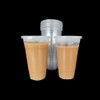 UQUABESO Clear Plastic Cups with Flat Lids, Disposable Iced Coffee