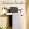 Alise Double-Layer Towel Bar, Brushed Nickel Towel Racks for Bathroom