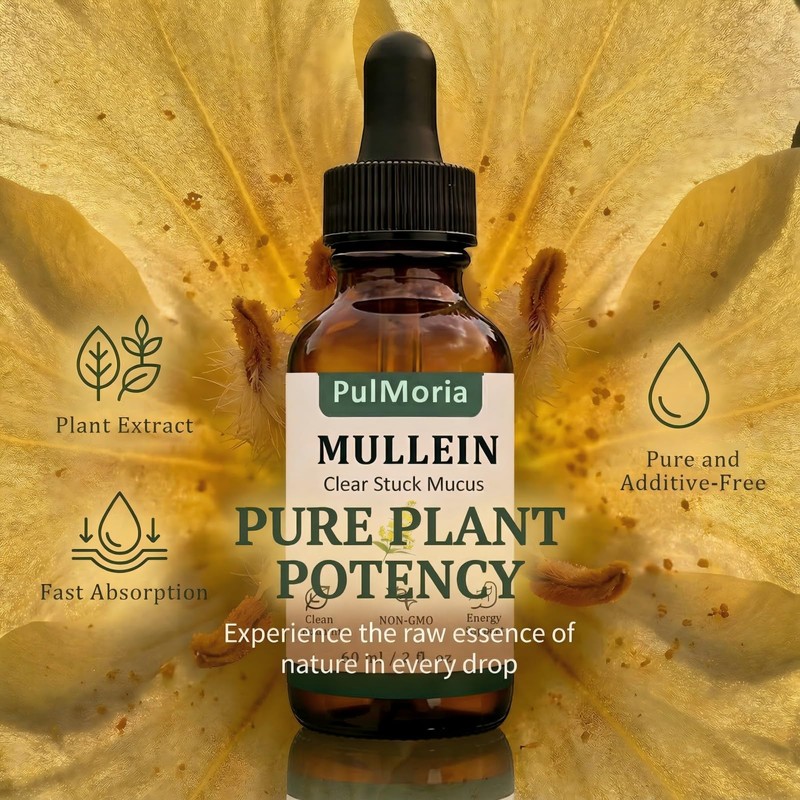Pulmoria Clear Stuck Mucus, with Wild Mullein Extract, Cordyceps, Bromelain,