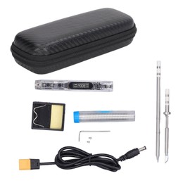 Digital Display Electric Soldering Iron Set with Solder Tip Stand Hex Wrench Portable Welding Tool DC12V‑25V