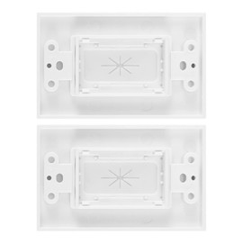 2 Pack Flexible Rubber Wall Grommet Insert with Decorator Wall Plate, 1-Gang Pass Through Plate for Low-Voltage Cables