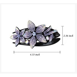 2 Pcs Womens French Curved Sparkly Bling Hair Clips No Slip Strong Grip Comfortable Hold Girls Ladies Fashion Beauty Accessory, Large Rhinestone Classic Hair Accessories for women