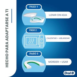 Protector dental nocturno Oral-B con reborde. Ajuste delgado profesional. Talla única.