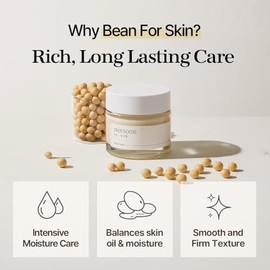 mixsoon Bean Cream - Crema Hidratante de Soya Fermentada para una Textura Suave y Cuidado de Poros, Hidratación Calmante de Larga Duración para un Bri