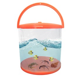 Foldable Small Aquarium, Portable Fish Tank, Fish Transport Container, Plasitc Fish Bowl, Beginner Tank, Great Concept for Catching and Release Critters, Beach, Pool and Lake (Red, Large)