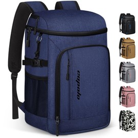 Capolo Cooler Backpack Insulated Waterproof for Women Men, Leak Proof Backpack Coolers Thermal Bag Soft Travel Cooler Bag Portable Ice Chest Lunch Backpack for Camping Picnic(Blue,36 Cans)