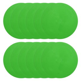 PATIKIL Spot Markers 6 Inch, 12 Pcs Non-Slip Floor Dots Agility Markers Flat Field Cones Poly Dot with Hole for Gym PE Speed Training Dance Soccer Basketball Sports, Green