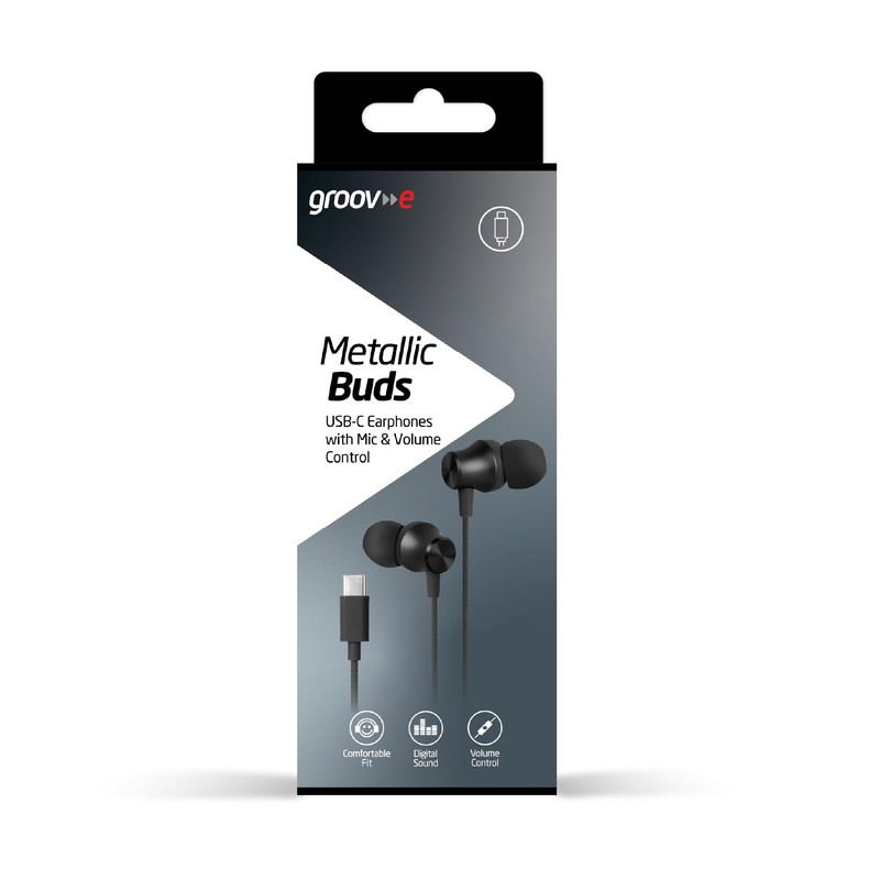 groov e Metallic Buds - USB-C Earphones with Remote Mic