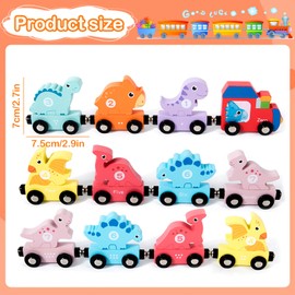 SUPRROW Toys for 1 2 3 Year Old Boys Gifts,Wooden Dinosaur Number Train,Matching and Magnetic Number Train Learning Toys,Preschool Learning Educational Toy,Montessori Toys for Toddlers