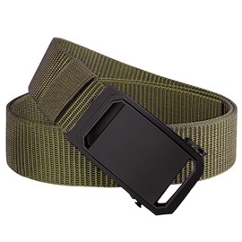 SIAELT men’s belt, Tactical Canvas Belt and Golf Nylon Casual Web belt for Outdoor Work Sports, Fit 28"-44" Waist (green, Waist 28"-44")