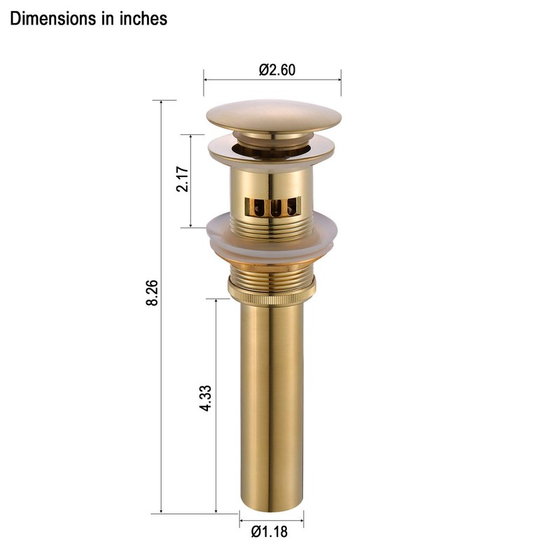 GORDEE Bathroom Vessel Sink Pop Up Drain With Detachable Garbage