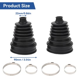 2PCS CV Boot Repair Kit, Silicone CV Axle Boot with 4 Stainless Steel Clamps and 6 Cable Ties for Protect Axle, Universal CV Joint Boot