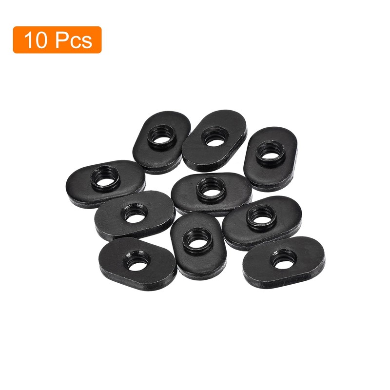 sourcing map Centered Hole Sliding T-Nuts, 10Pcs 1/4"-20 Carbon Steel