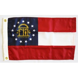 Georgia - 12 inches x 18 inches Nylon State Flag