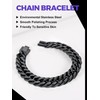 Richsteel Mens Chain Bracelets Stainless Steel Cuban Link Bangle 21cm