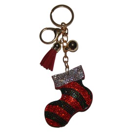 Popfizzy Christmas Stocking Keychain for Women Holiday Key Fob Backpack Keyring Xmas Purse Charms