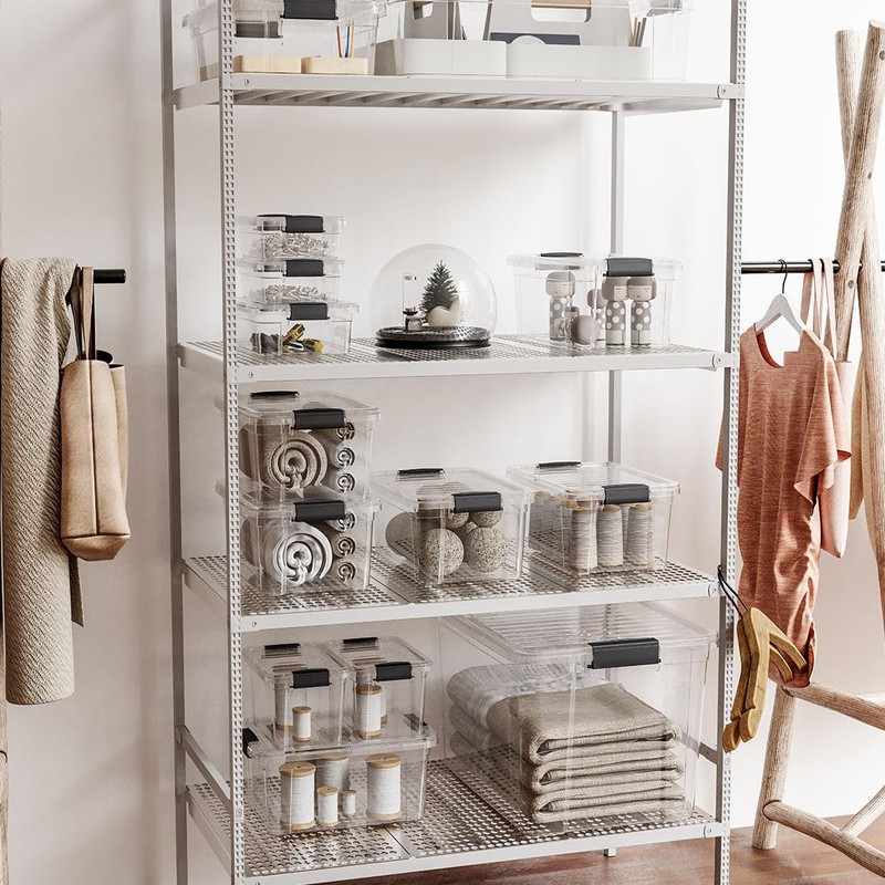 Superio Clear Storage Boxes with Lids, BPA Free Plastic Containers,