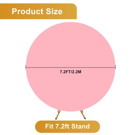 CREATCABIN 7.2 ft Round Wedding Arch Cover Wedding Arch Stand Background Covers Adjustable Circle Thick Background Cover Elastic Polyester for Banquet Photography Decor Pink