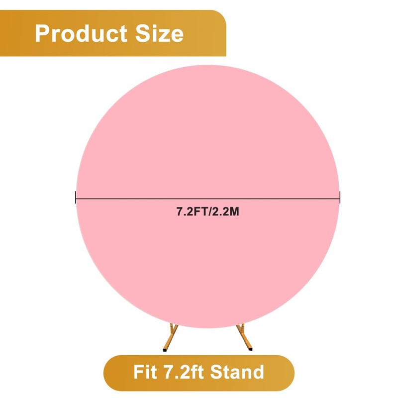 CREATCABIN 7.2 ft Round Wedding Arch Cover Wedding Arch Stand