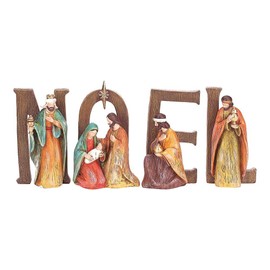 Dicksons Noel Holy Family and Three Kings 12 x 7 Resin Christmas Nativity Scene Figurine, Set of 4
