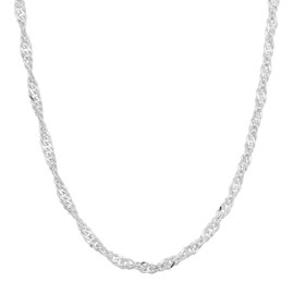 Kooljewelry Sterling Silver 1.8 mm Singapore Chain Necklace (18 inch)