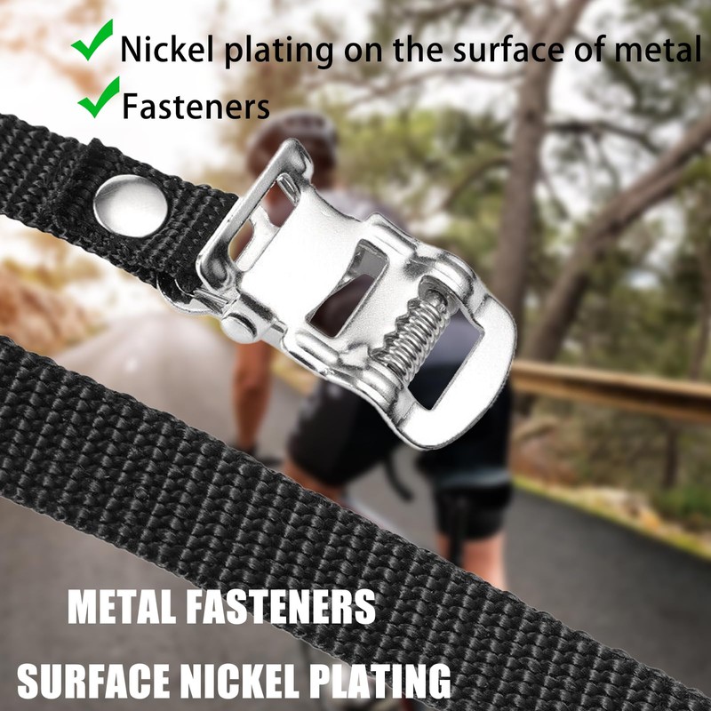 Pack of 4 Bicycle Pedals Clips, Adjustable Toe Straps, Adjustable