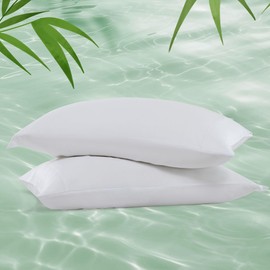 NATUREFIELD Rayon Derived from Bamboo Pillowcases King Size Set of 2, Cooling Pillow Cover for Hot Sleepers, Hotel Luxury Bedding (20"x36")