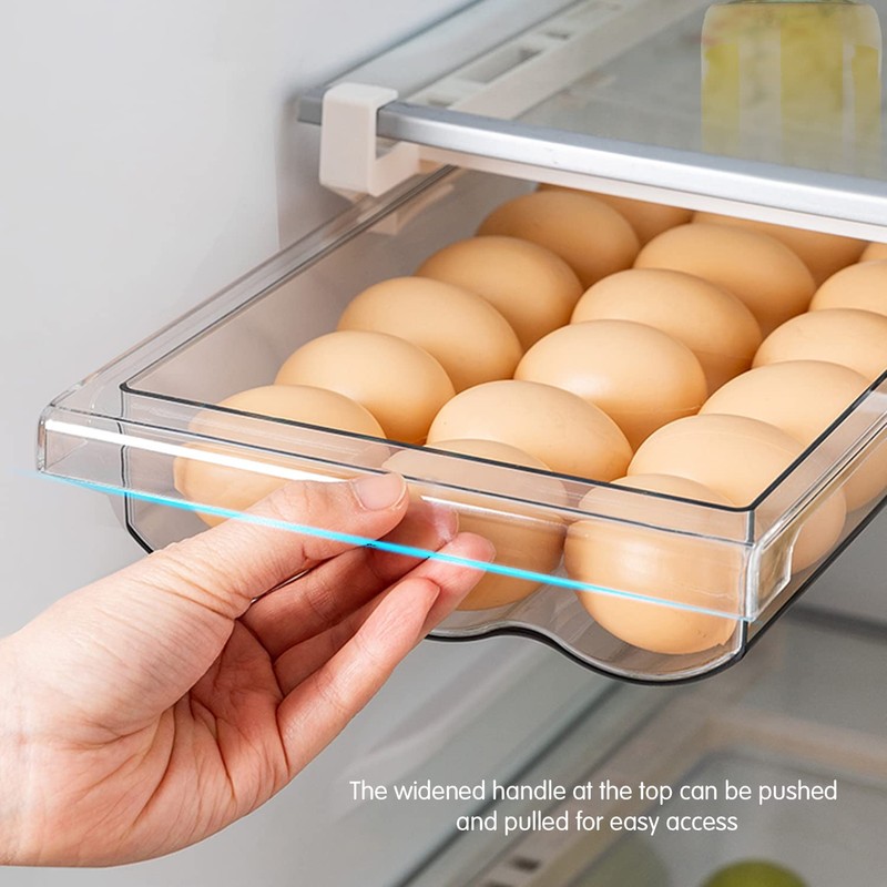 Drawers, Egg Holder, Extendable Fridge Drawer, Space for 18 Eggs,