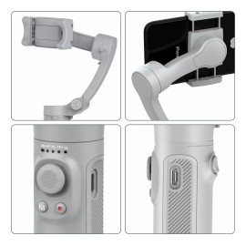 Axnen Gimbal Estabilizador de teléfono celular con cardán de 3 ejes - Axnen Hq3 Color Gris