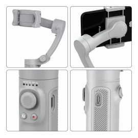 Axnen Gimbal Estabilizador de teléfono celular con cardán de 3 ejes - Axnen Hq3 Color Gris