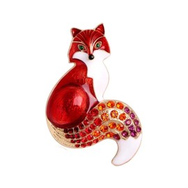 Fox Brooch for Women, Animal Jewellery in a Gift Bag