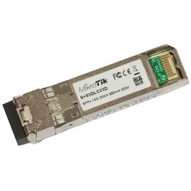 MikroTik RouterBOARD S+85DLC03D, SFP+ transceivers 10G SFP+ transceiver with a 850nm Dual LC connector for up to 300m Single Mode fiber connections, with DDM