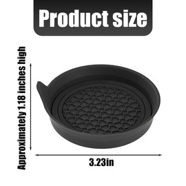 AUCELI Car Cup Holder Coasters, 4PCS Non Slip Waterproof Vehicle Water Bottle Pads, Anti Dust Automotive Interior Drink Mat Decoration Accessories, Universal for SUV Sedan Truck (Black)