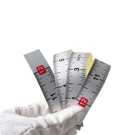 WIN TAPE Pack of 1pc 12 Inches Short Adhesive Table Sticky Measuring Tape Ruler Self-Adhesive Tape Measure (Start from Middle - Inches)