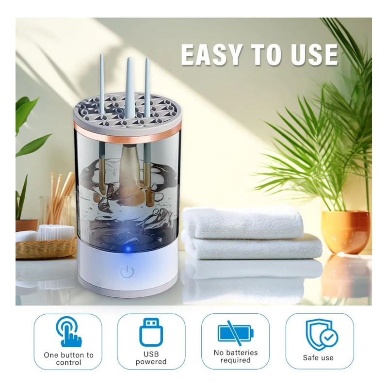 Limpiador Eléctrico Automático De Brochas De Maquillaje Savefree