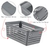 Jnktka 6 Packs Plastic Small Storage Basket, Grey Storage Basket