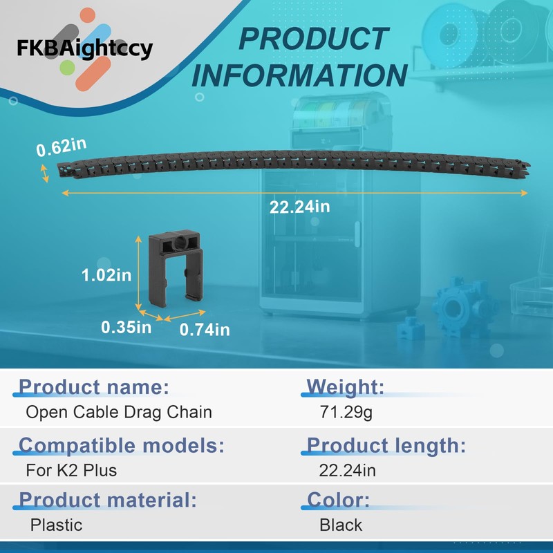 Drag Chain for K2 Plus 3D Printer Open Cable Drag