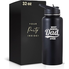 Best Bonus Dad Ever Tumbler - 32oz Stainless steel Tumbler, Best Step Dad Gifts, Step Dad Gifts from Son, Gifts from Daughter, Gifts for Step Dad, Bonus Dad Gifts