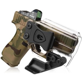 Glock 43 Holster / 43X Holster w/Claw, IWB Clear Holster Fits: Glock 43 / 43X Pistol - Not Fit Glock 43X MOS, Inside Waistband Concealed Carry Holster G43, Adj. Cant & 'Posi-Click' Retention, Right